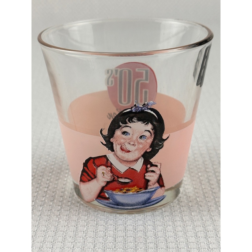 Cerve Italy 50s Collection Shot Glasses Pink Retro‎ Girl Cereal Set of 4